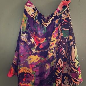 Maeve Tropical Silk Skirt with pockets